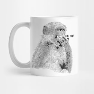 Baboon in Comical "Uh-Oh" Pose | African Wildlife Mug